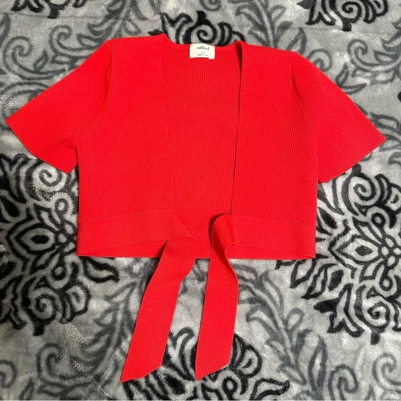 Aritzia Wilfred Elouan tie front top red size XXS - Picture 2 of 8
